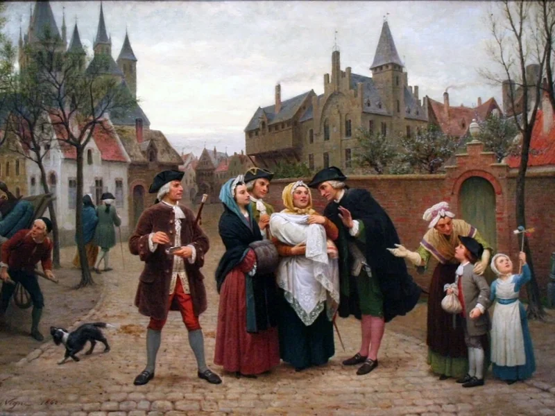1806-Félix De Vigne - Il battesimo nelle Fiandre nel XVIII secolo